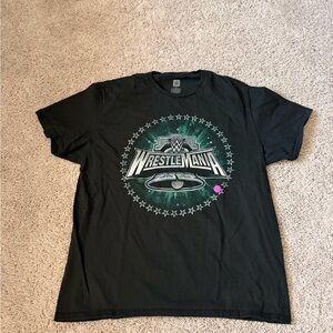 WWE Black WrestleMania Logo Short Sleeve Tee